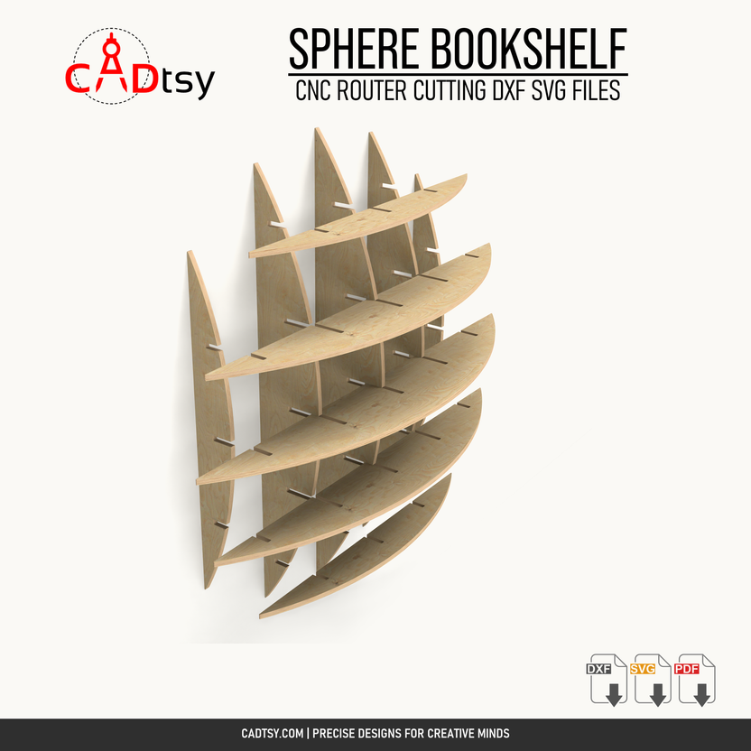 Partially assembled sphere bookshelf showing the interlocking slot-fit construction