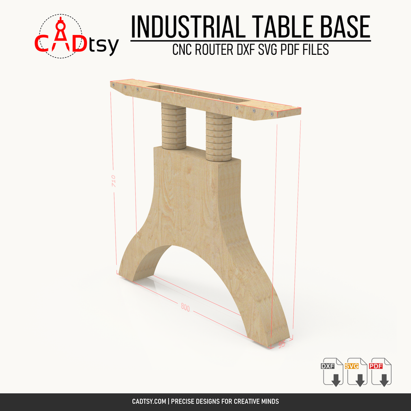 Dimensioned end-frame assembly for the plywood table base