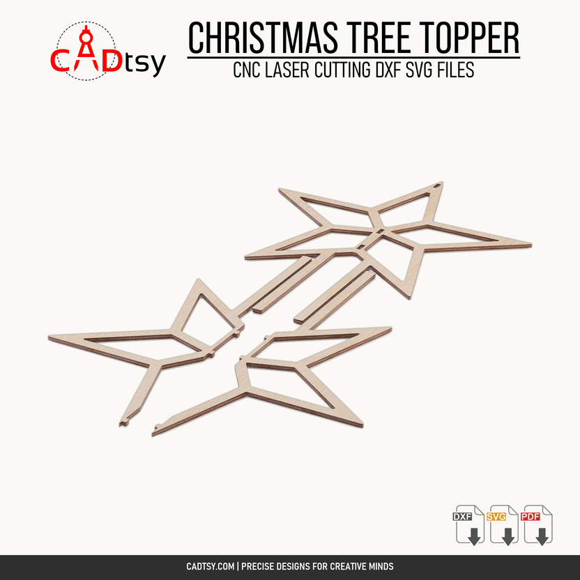 Flat wooden star components arranged before interlocking assembly