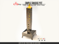 Tall metal smudge pot heater with perforated square chimney