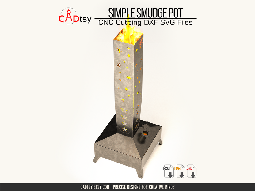 Angled full view of metal smudge pot waste oil heater