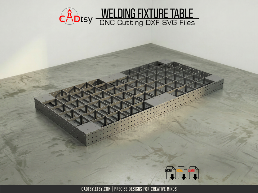 Assembled steel welding fixture tabletop without tube legs