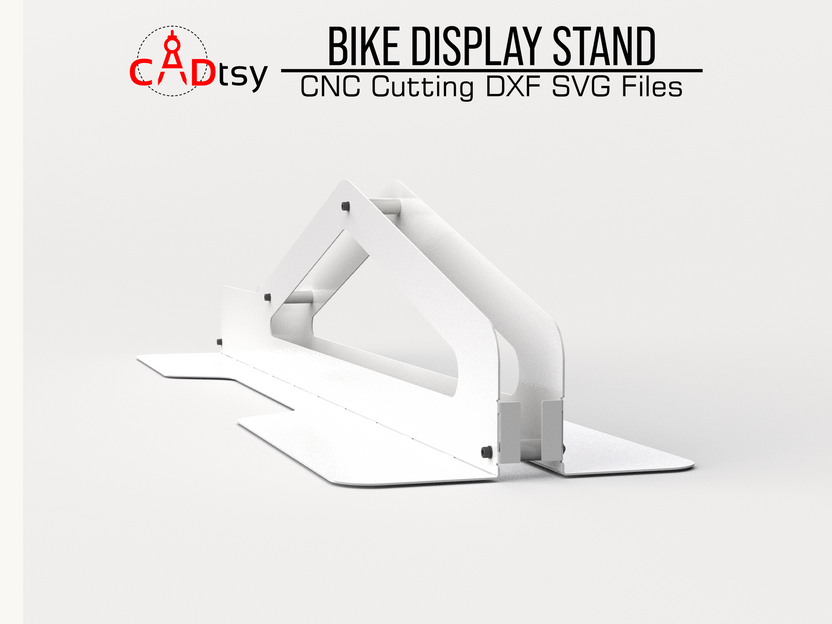 Assembled white metal bike stand showing upright wheel support