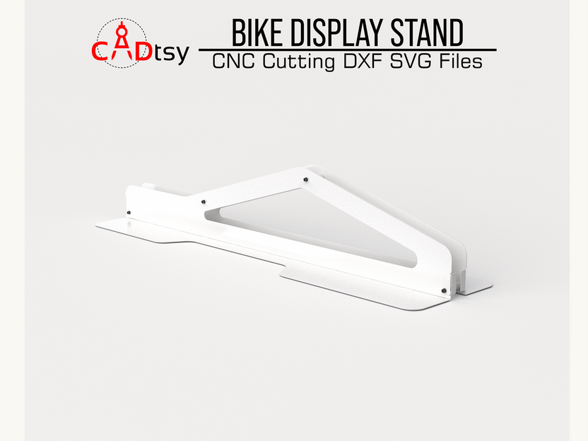 White bike stand base with angled side support, front view