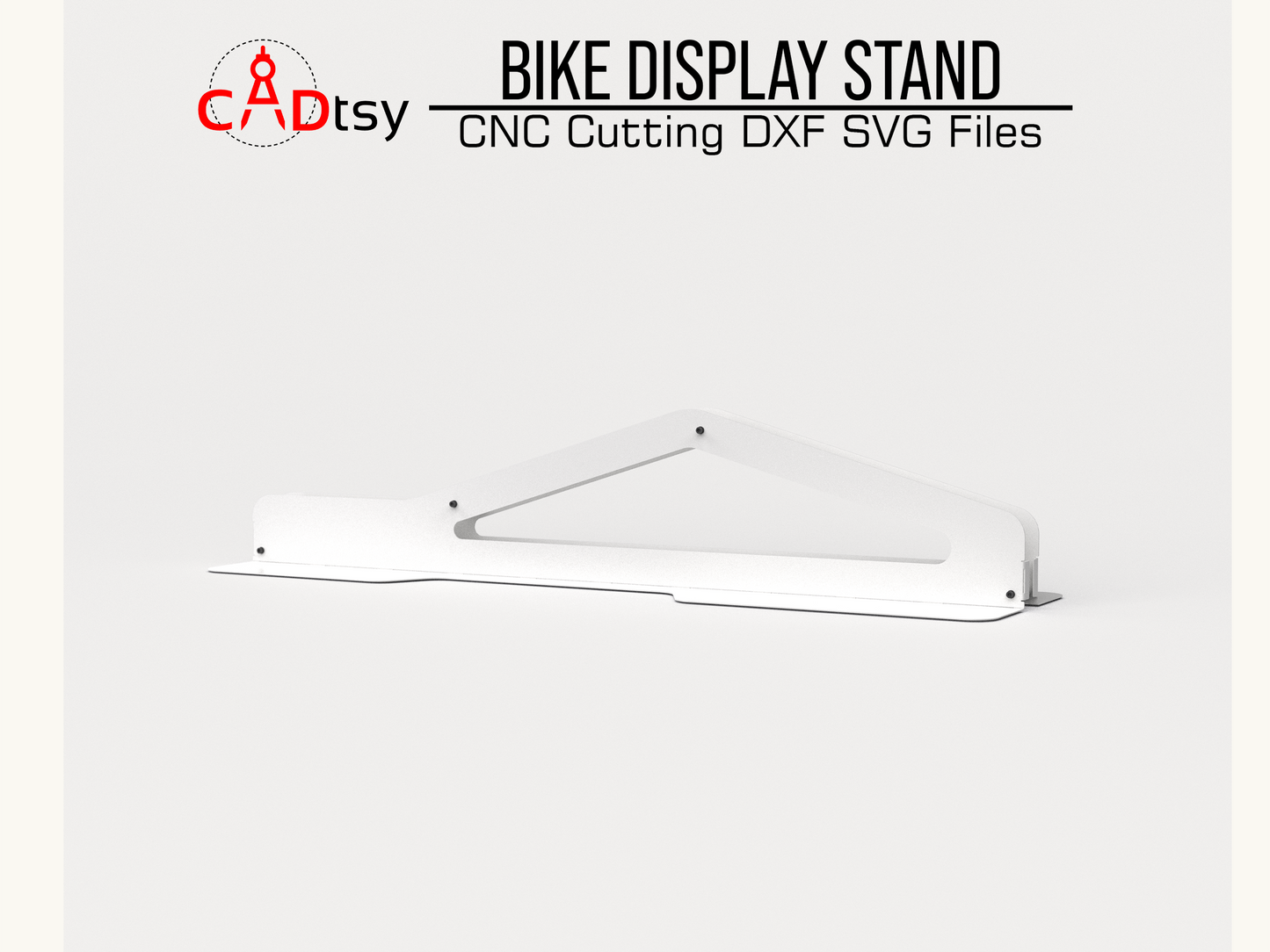 Bike Stand DXF Plasma Cutting CNC Files - A high-quality CNC and plasma cutting file for a metal bike display stand, perfect for showcasing mountain bikes and other bicycles in garages or shops