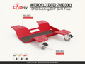 Motorcycle center-stand dolly with bent steel platform and four swivel casters