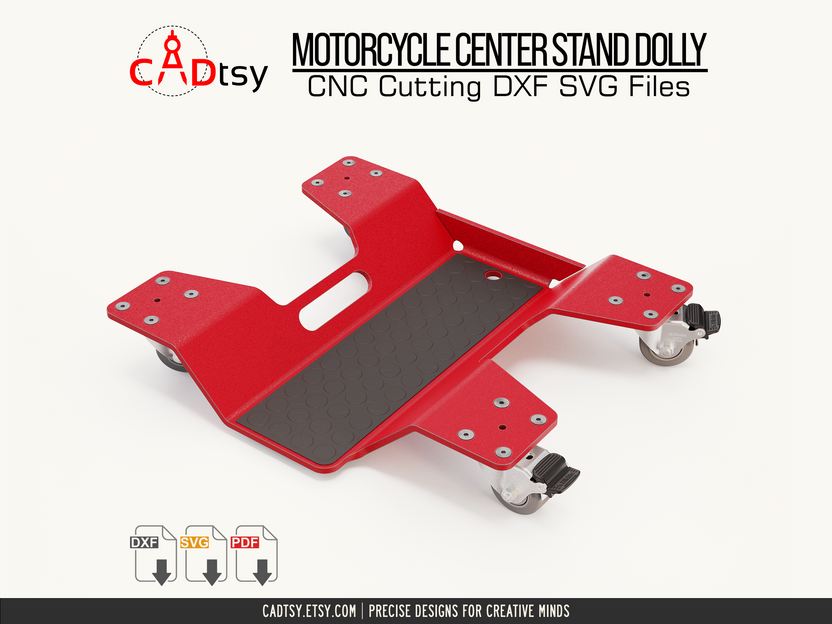 Opposite angled view of motorcycle center-stand dolly