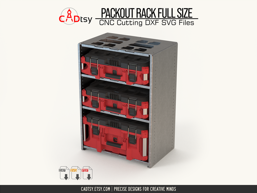Packout-compatible rack with metal mounting-plate top