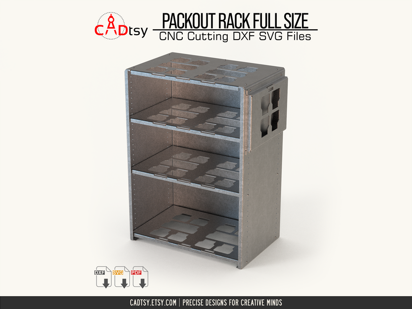 Empty metal modular rack with Packout-compatible mounting top