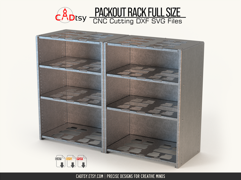 Two Packout-compatible storage racks arranged side by side