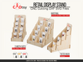 Three sizes of four-tier craft display stand with supported material thicknesses