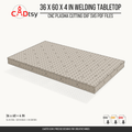 36 x 60 x 4-inch tabletop: Perspective render of the 36 by 60 by 4 inch welding fixture tabletop. Digital design files; no physical item.