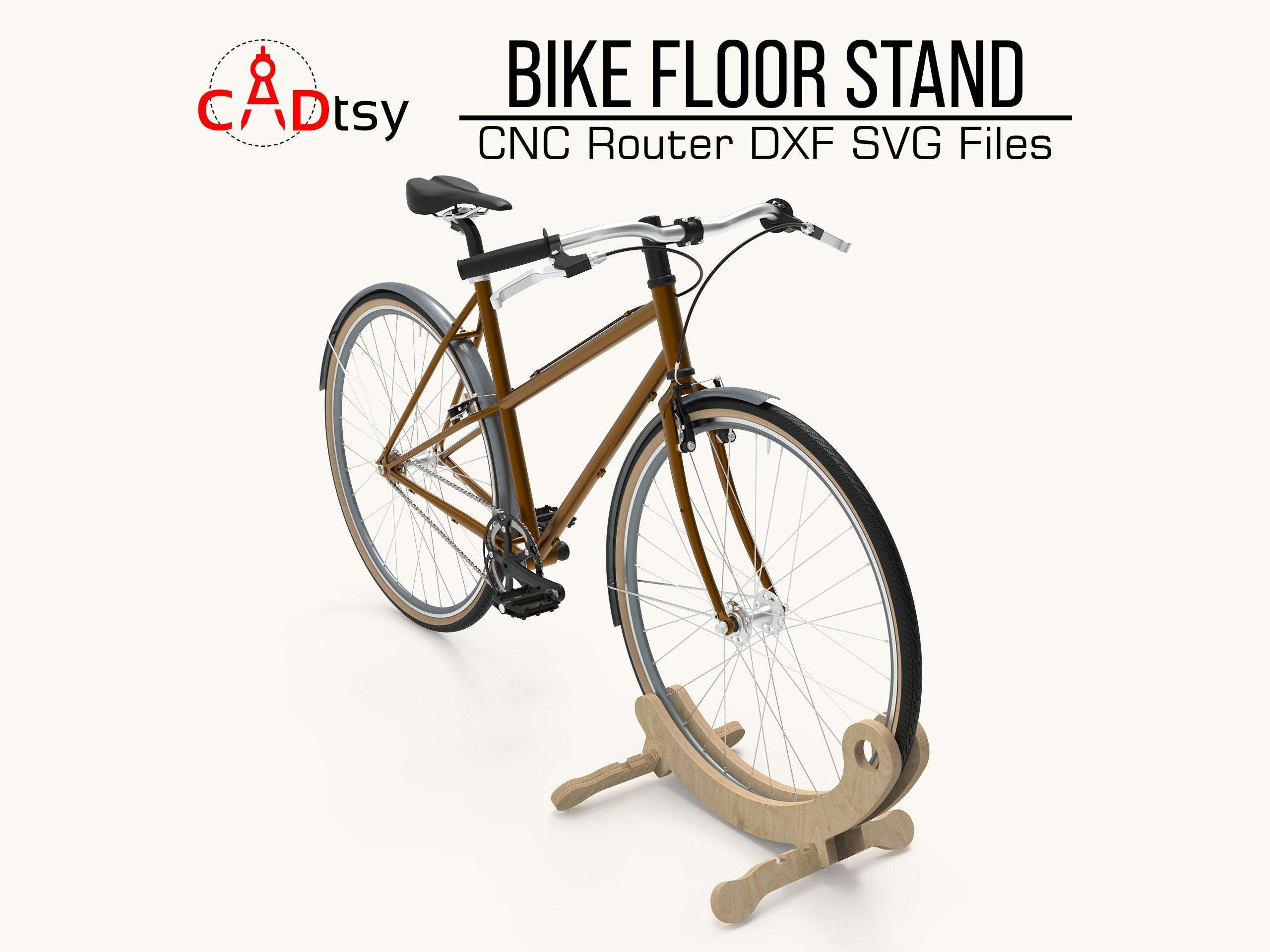 Bike Floor Stand Bicycle Holder Rack DXF SVG CNC Router Cutting Files