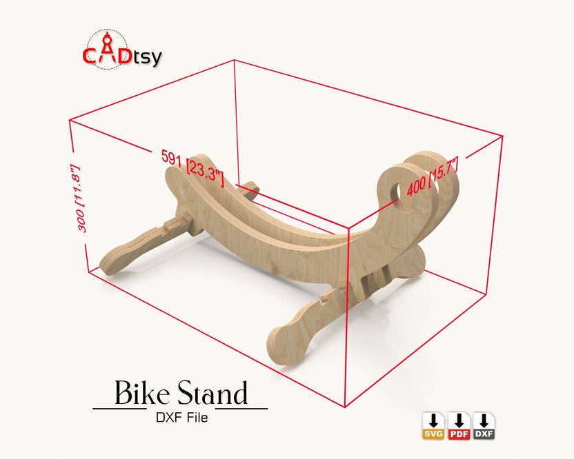 Dimension guide for wooden bike floor stand
