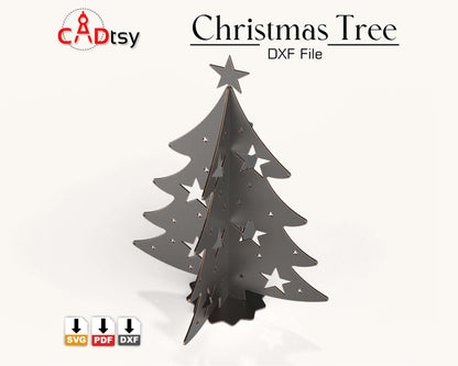 Christmas Tree CNC Laser Cutting DXF / SVG File, Metal Decoration, Digital Download.