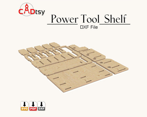 Flat plywood component layout for the cordless power tool shelf
