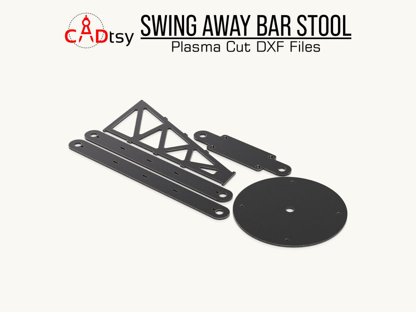 Flat cut components for the web-truss swing-out bar stool