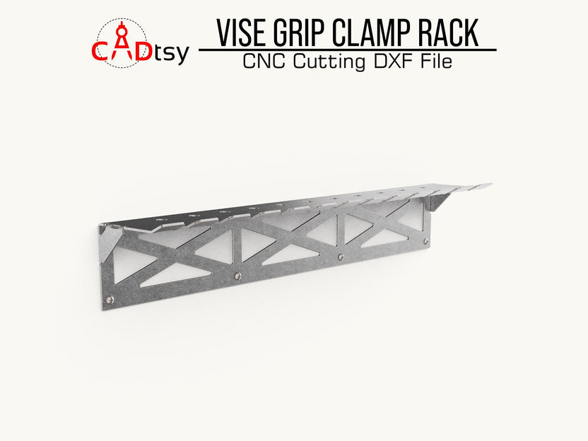 Front view of the unloaded vise grip clamp rack