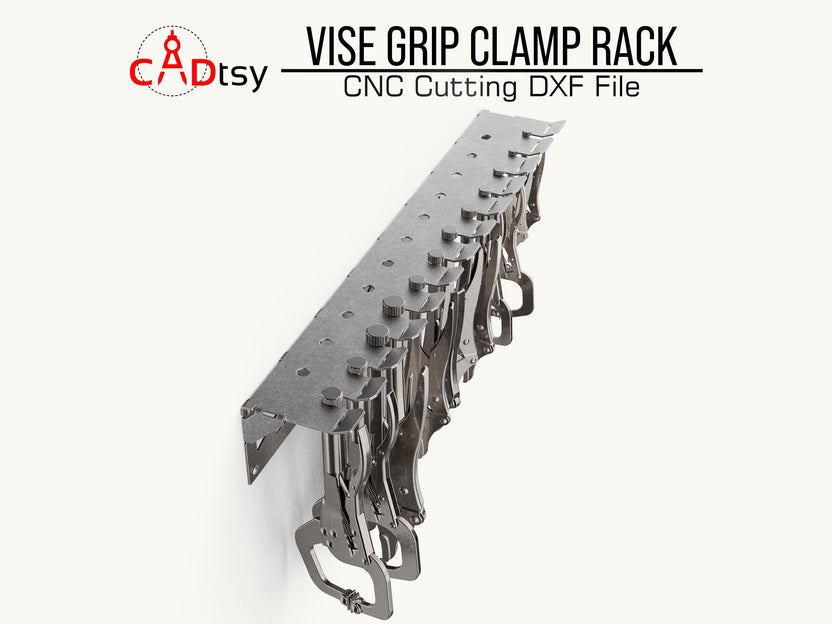 End view of the loaded vise grip clamp rack