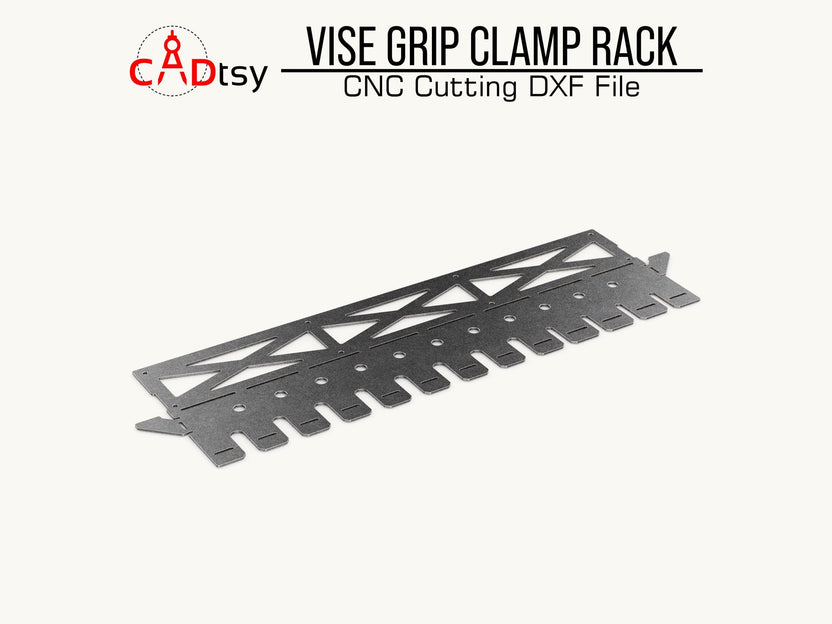 Unloaded metal vise grip clamp rack
