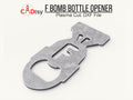Metal F-Bomb bottle opener shown flat on a white background