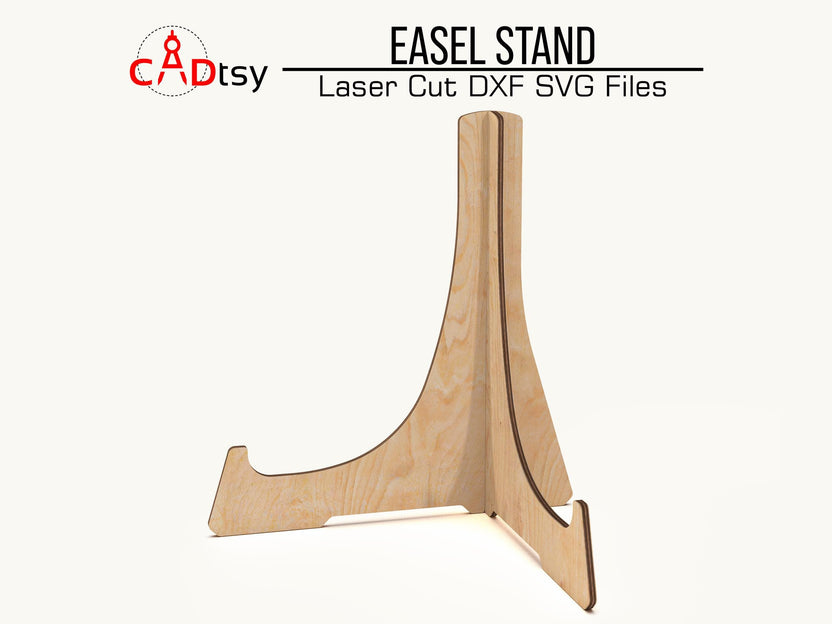 Front view of a wooden easel stand