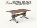 Front angle of the industrial trestle table base