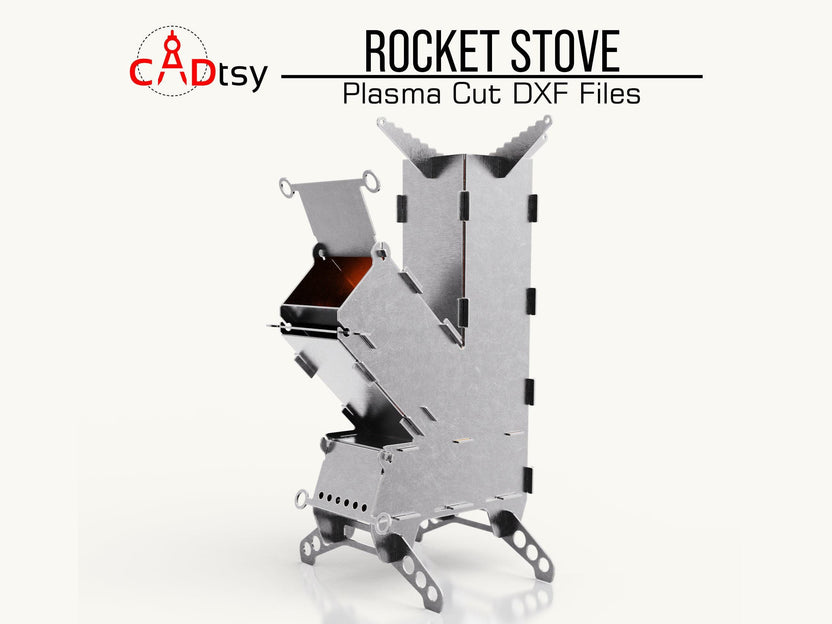Side angle of the metal rocket stove