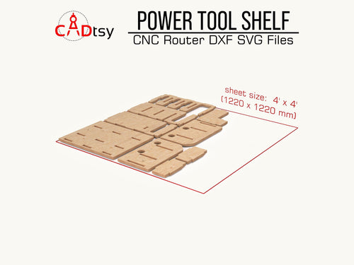 Flat CNC-cut parts for the four-slot tool organizer