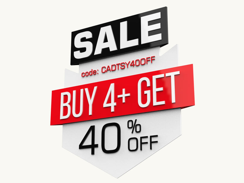CADtsy discount graphic advertising 40 percent off orders of four or more designs