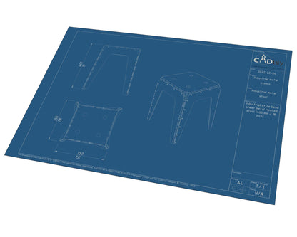 Metal Stool, Industrial Style, Height 460 plans