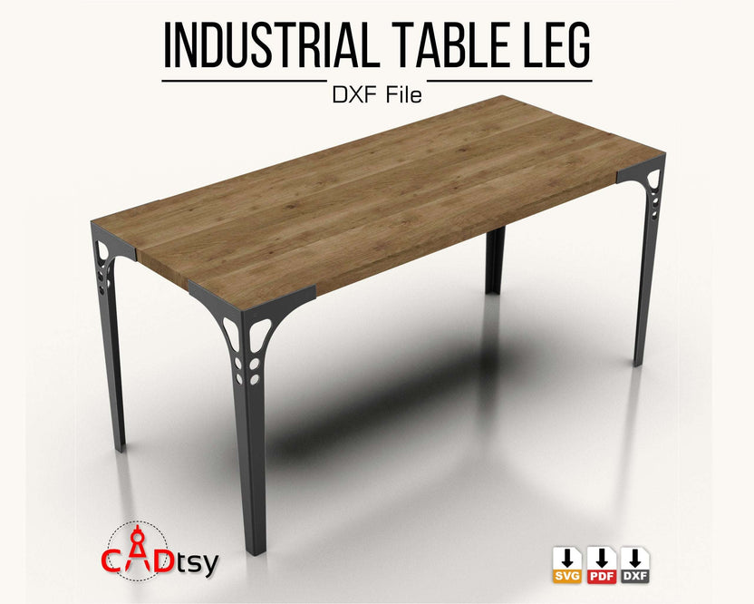 High angle view of table with industrial metal legs