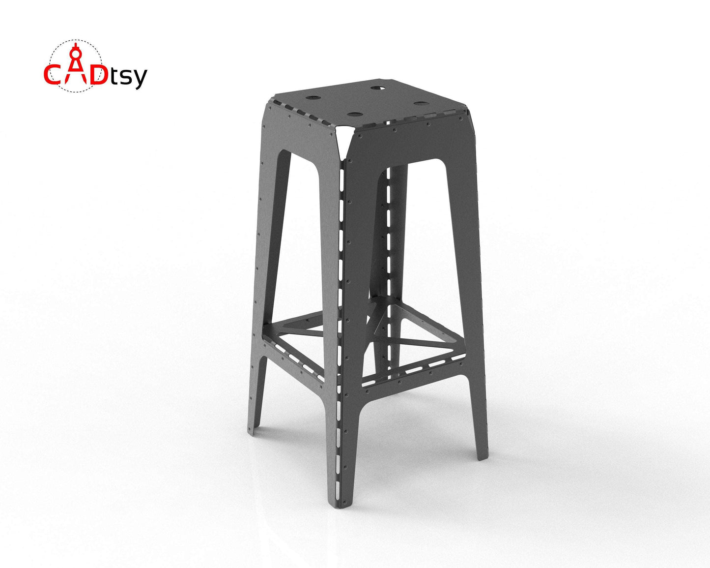 Metal Bar Stool, Industrial Style, Height 750