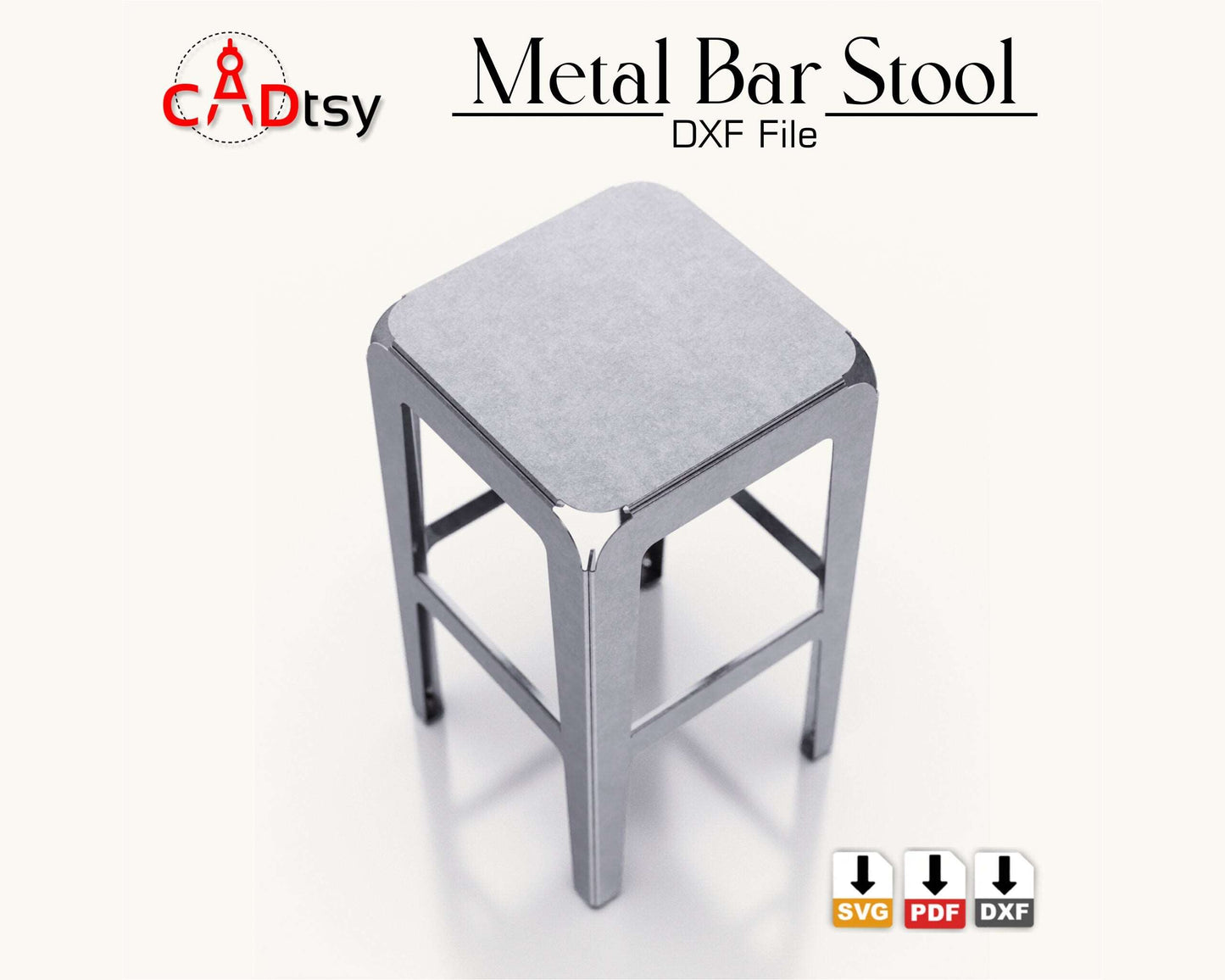 Metal Bar Stool CNC plasma laser DXF SVG Cutting files, building plans, sheet metal bending plans