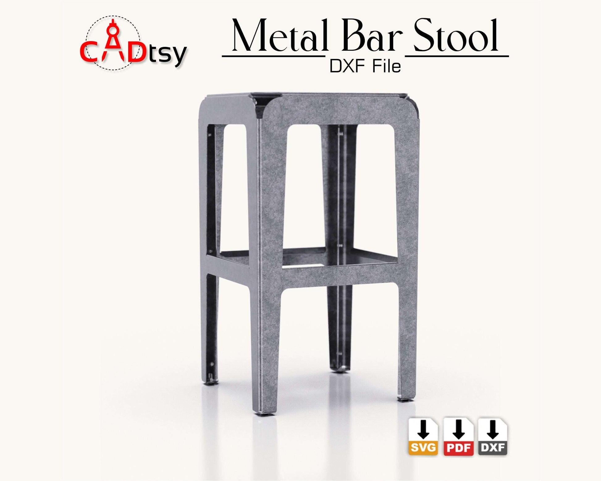 Metal Bar Stool CNC plasma laser DXF SVG Cutting files, building plans, sheet metal bending plans