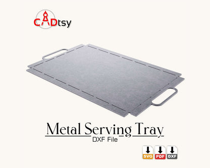 Modern Industrial Style Metal Serving tray CNC plasma laser cut from sheet metal