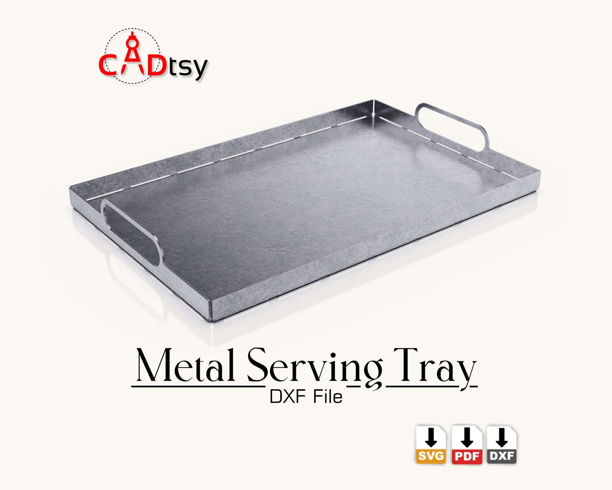 Modern Industrial Style Metal Serving tray CNC plasma laser cut from sheet metal