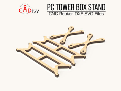 PC Stand DXF SVG File Wooden Tower Box Under Desk Stand. Cnc Router Pattern