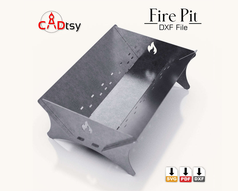 Portable fire pit interior and vent slots, high front angle