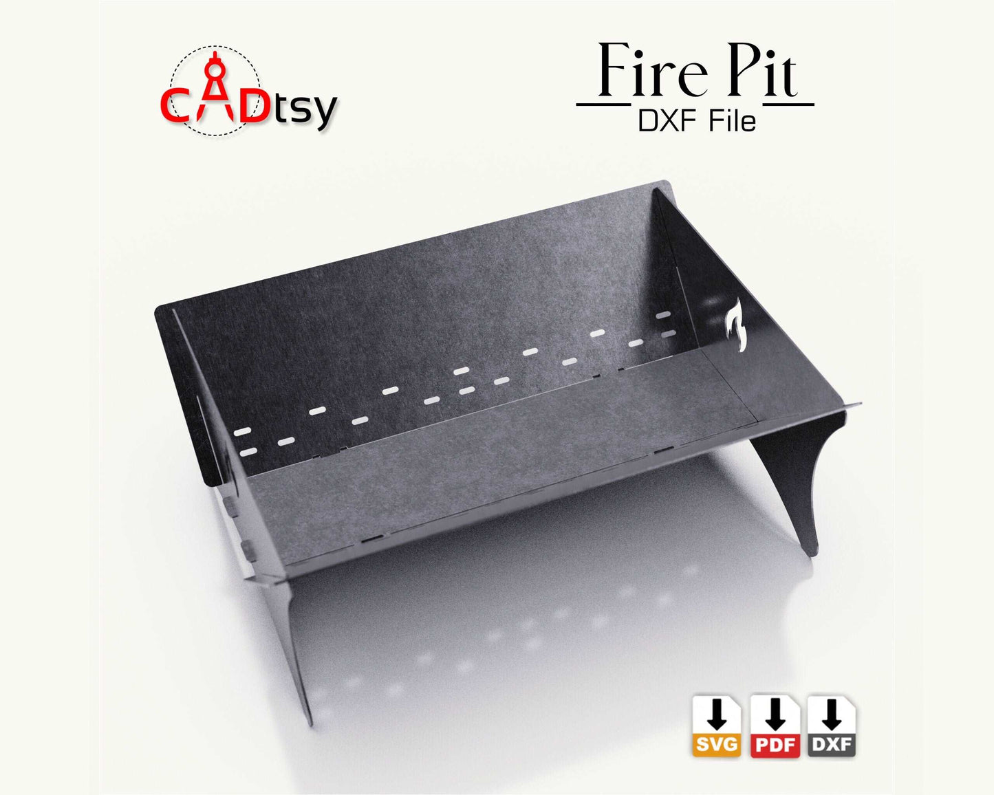 CADtsy Portable Fire pit CNC plasma laser cut metal camping outdoor patio stove grill