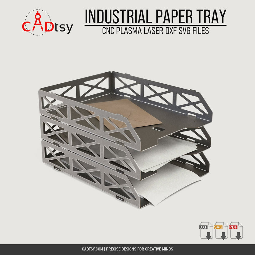 Rotating views of the stackable industrial metal paper tray