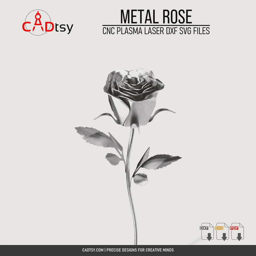 Rotating view of the formed and welded sheet metal rose