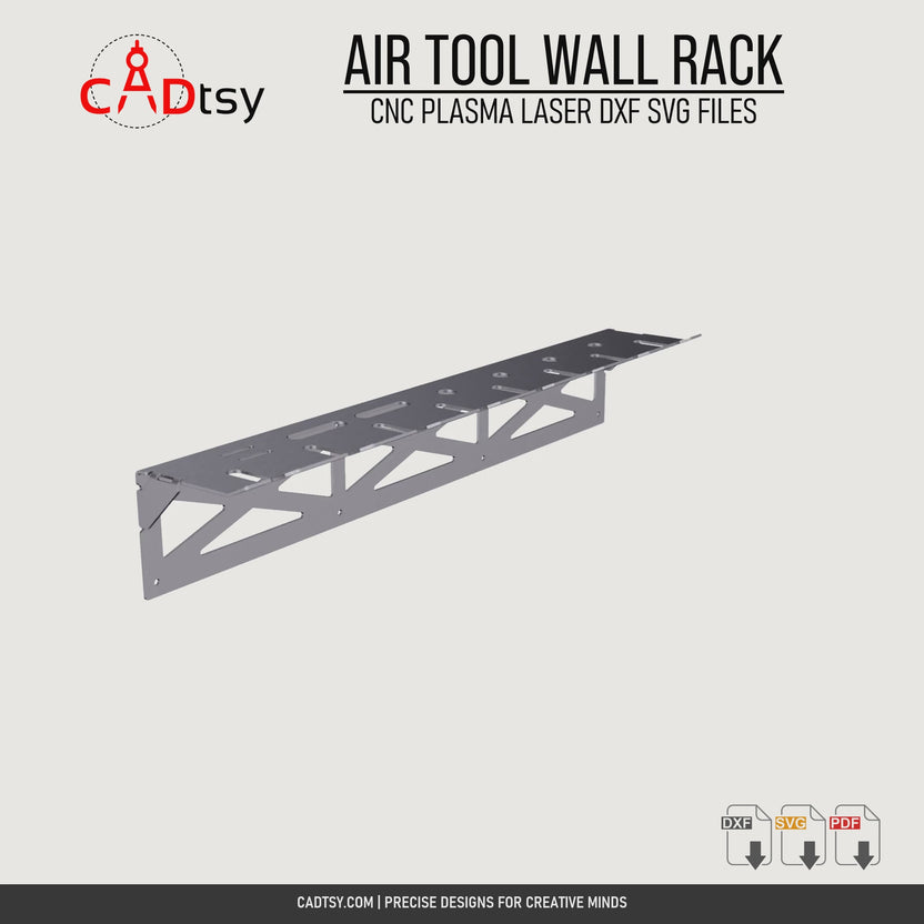 Rotating view of the assembled metal air tool wall rack