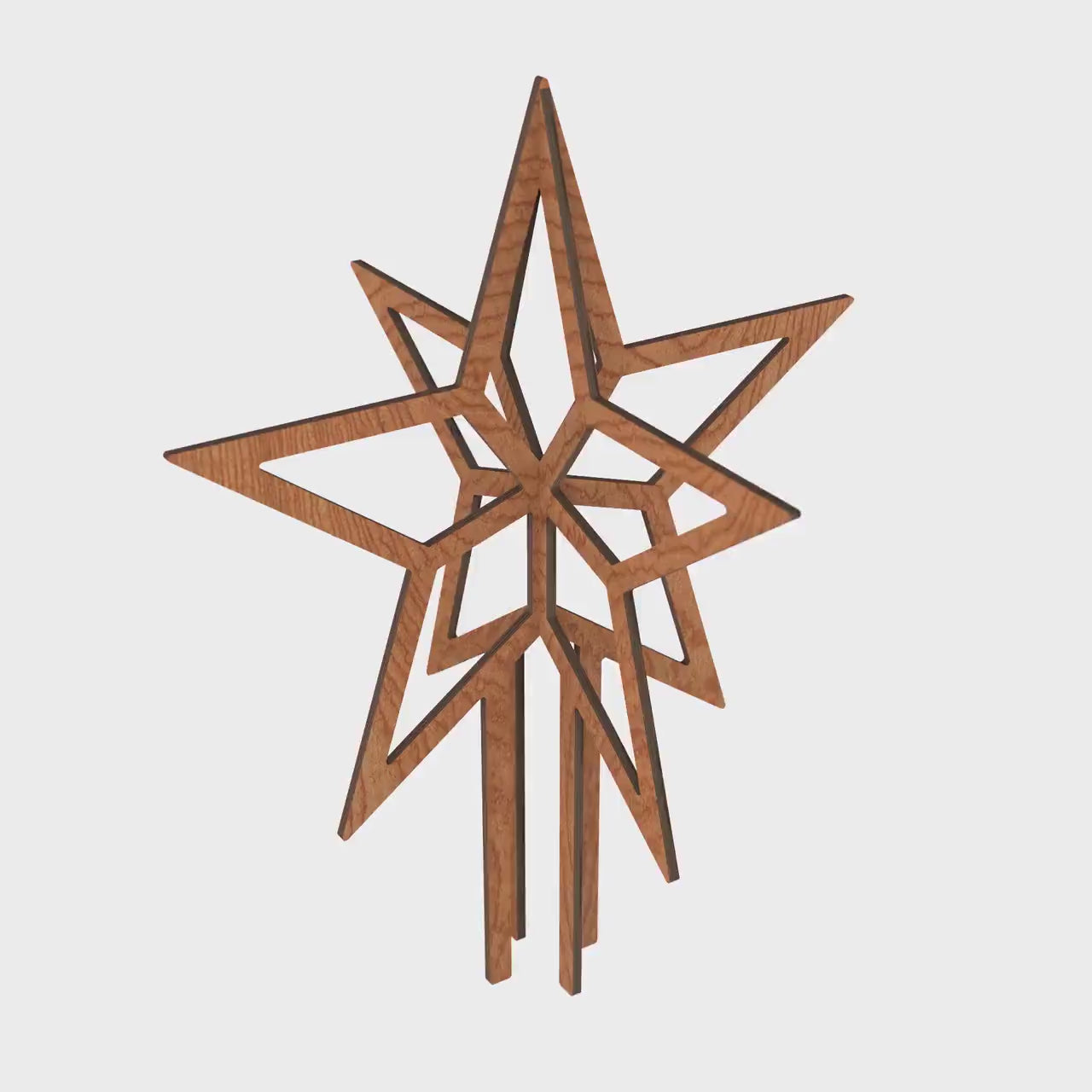 Christmas Tree Topper Star SVG Laser Cutting File, DXF Wooden Decoration, Digital Download.