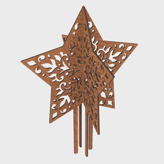 Topper Star for Christmas Tree SVG Laser Cutting File, DXF Wooden Decoration, Digital Download.