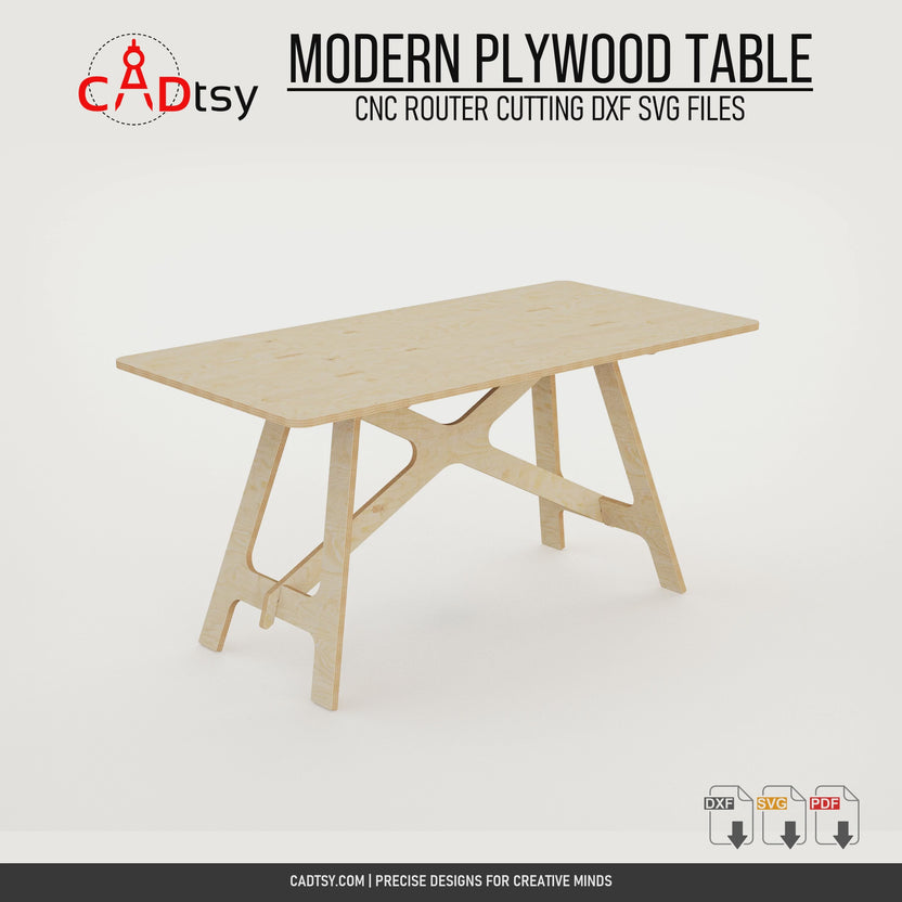 Assembly animation of the CNC-cut modern plywood table