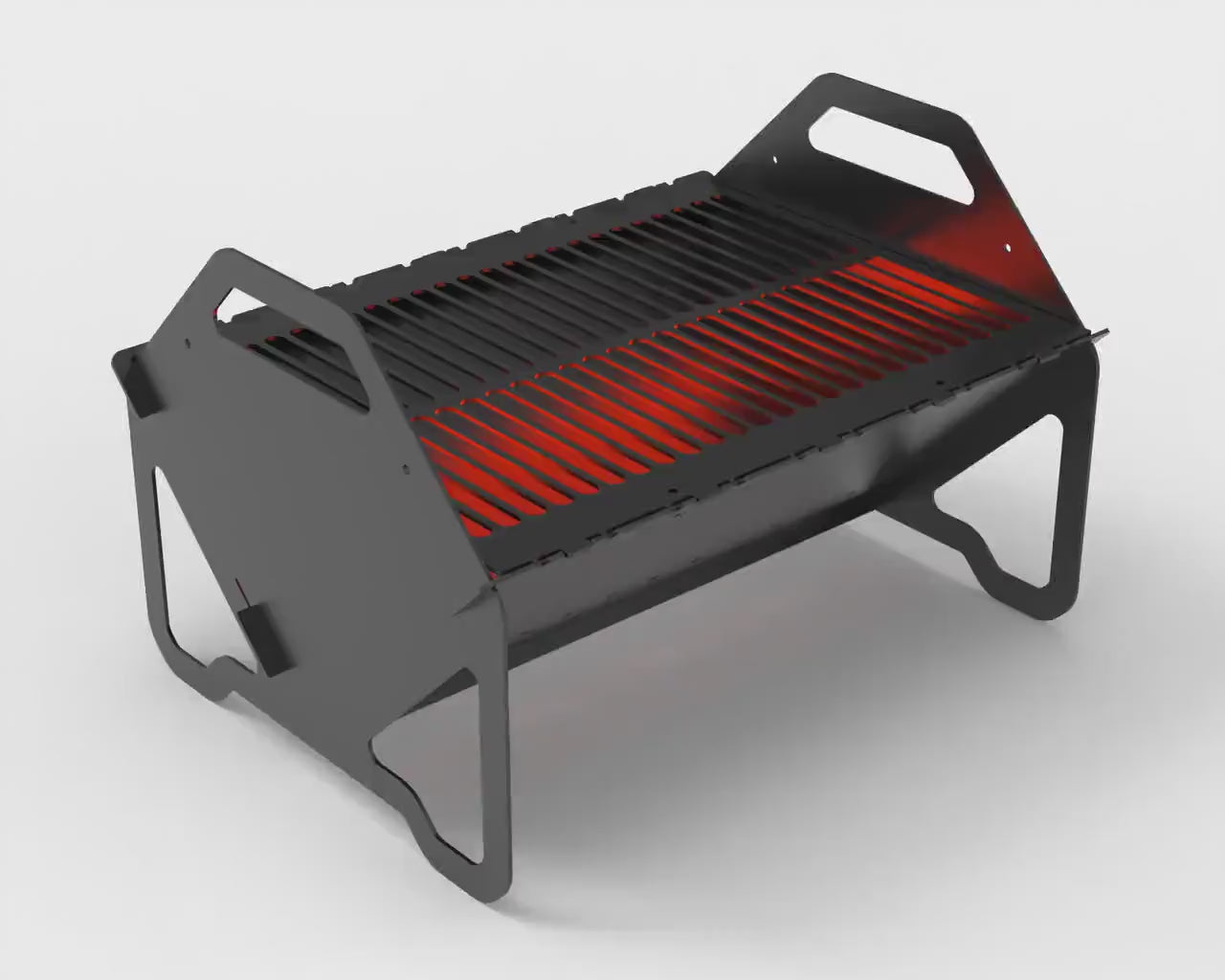 Collapsible Fire Pit DXF File CNC Laser Plasma Cutting, Outdoor Portable Grill, Flatpack Camping Stove, Easy transport