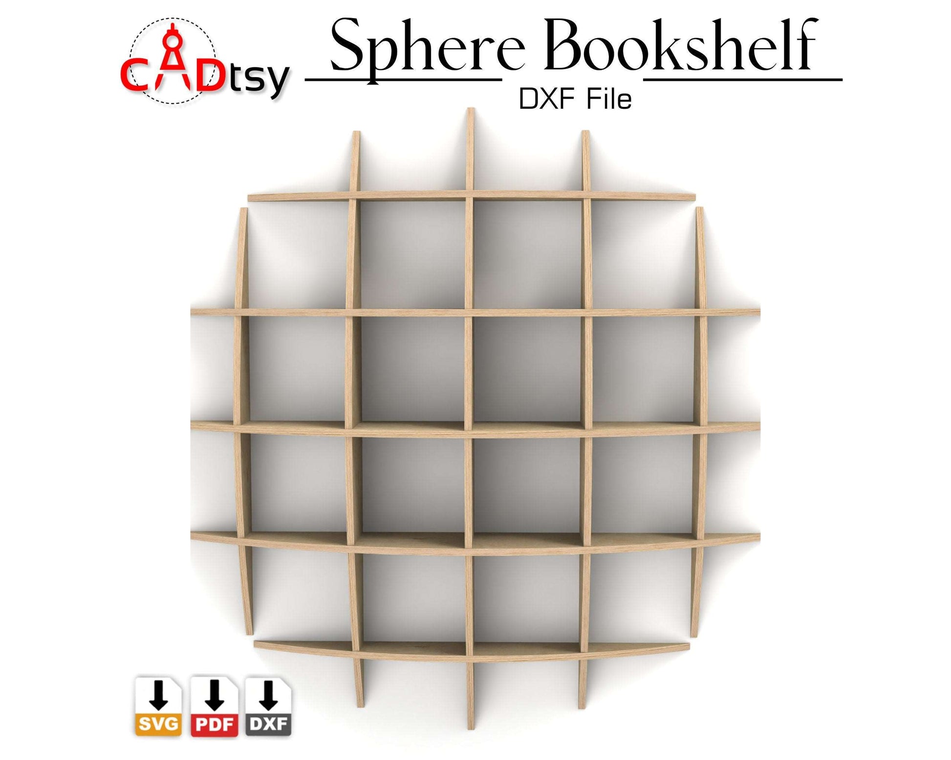 Sphere Bookshelf, Parametric Spherical Hemispherical Waffle Puzzle Wall Shelf, CNC router, laser cut vector pattern plan Fusion eps illustrator Glowforge