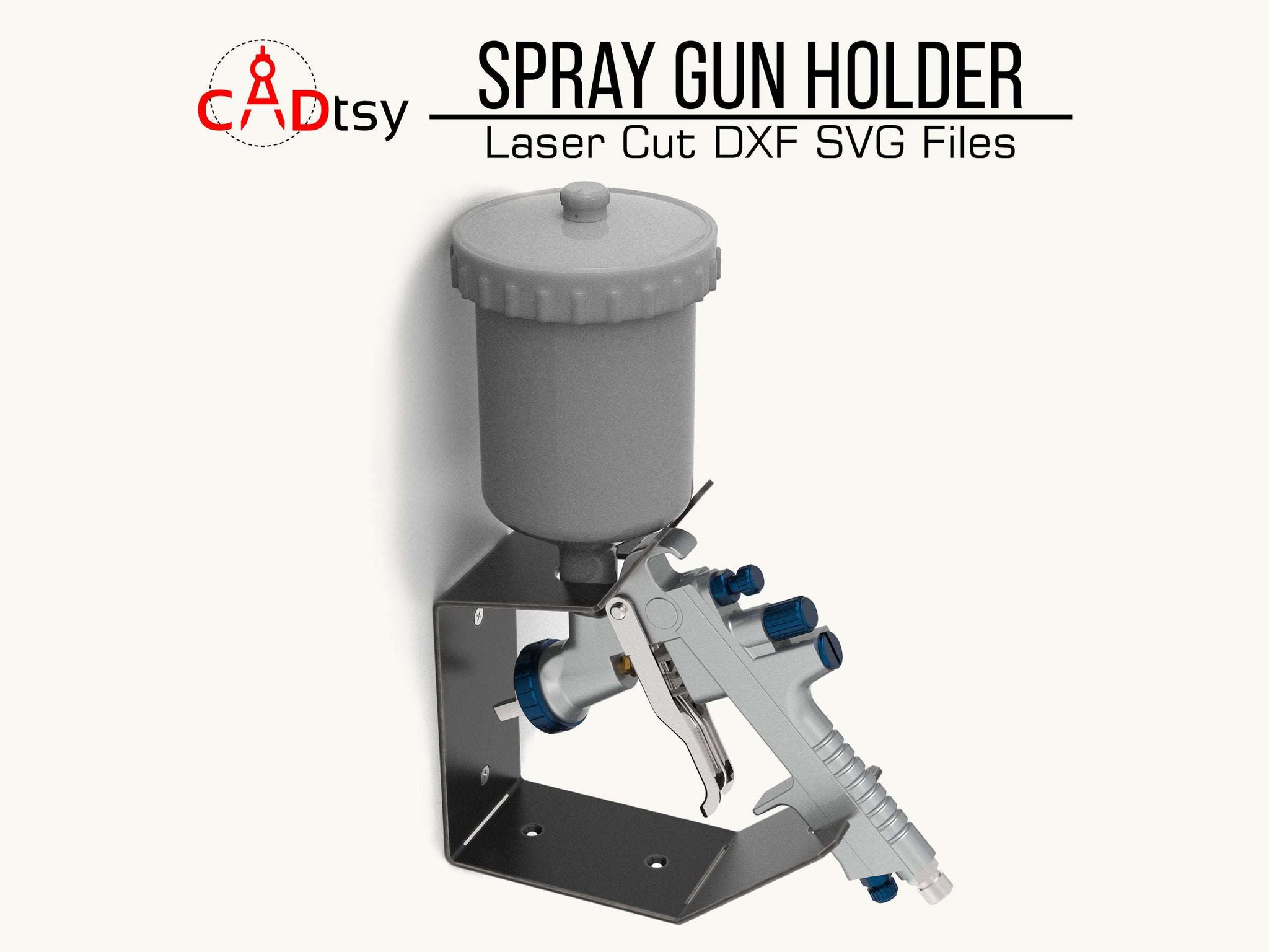 Spray Gun Holder DXF File for CNC | CADtsy