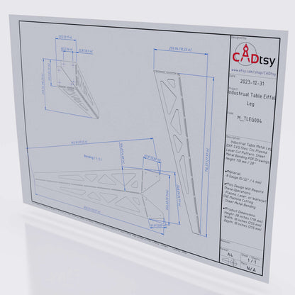 Table Legs metal designs dxf svg CNC Laser Plasma Cut SVG modern Industrial style, Height 710 mm. heavy duty